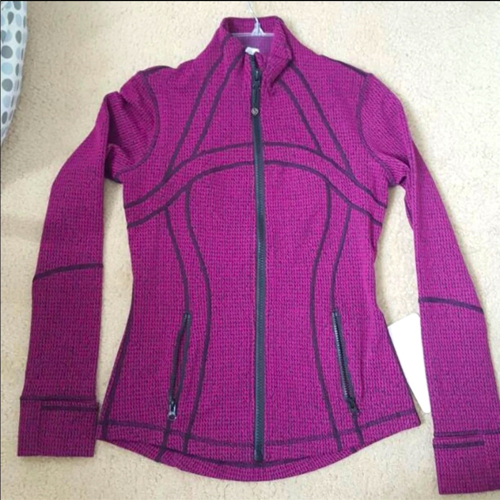 Lululemon Define Jacket Berry Herringbone pattern 4